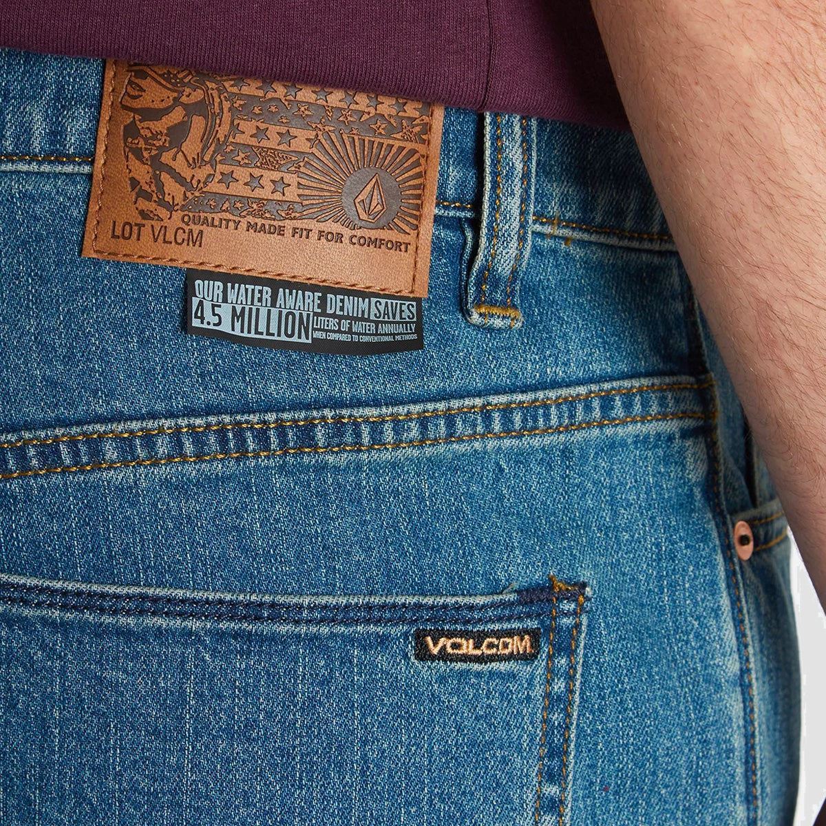 Volcom Solver Modern Straight Fit Jeans Aged Indigo