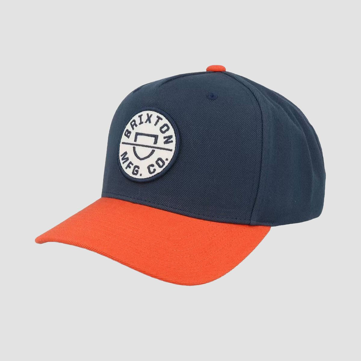 Brixton Crest C MP Snapback Cap Navy/Orange