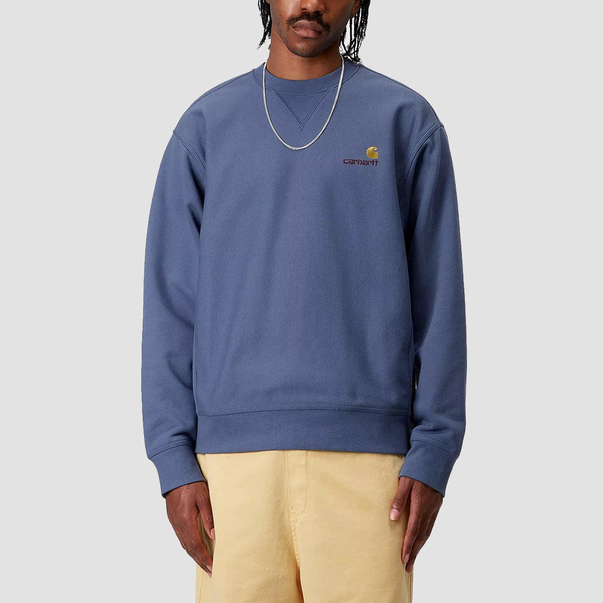 Carhartt WIP American Script Crew Sweatshirt Blue Iris