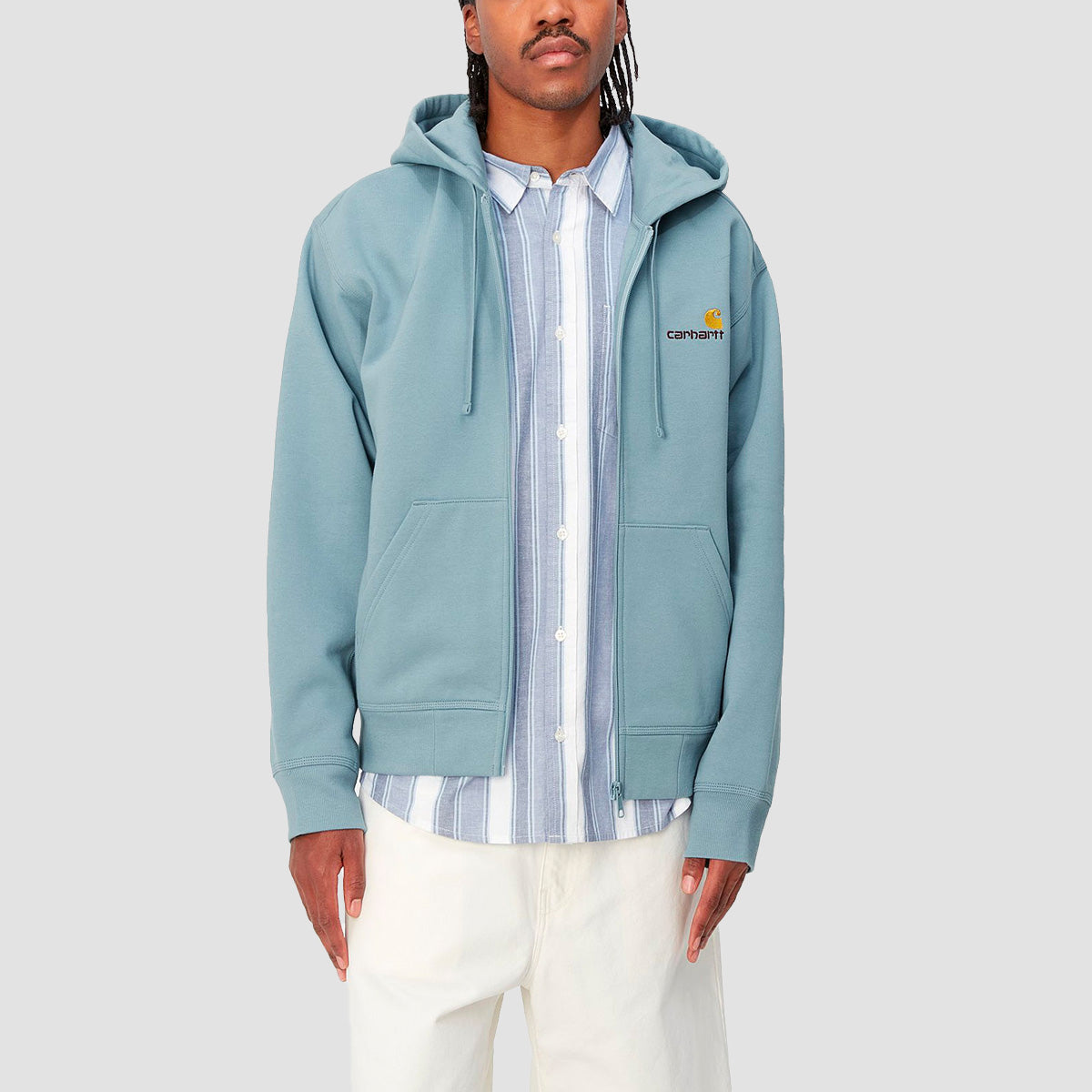 Carhartt WIP American Script Zip Hoodie Frosted Blue