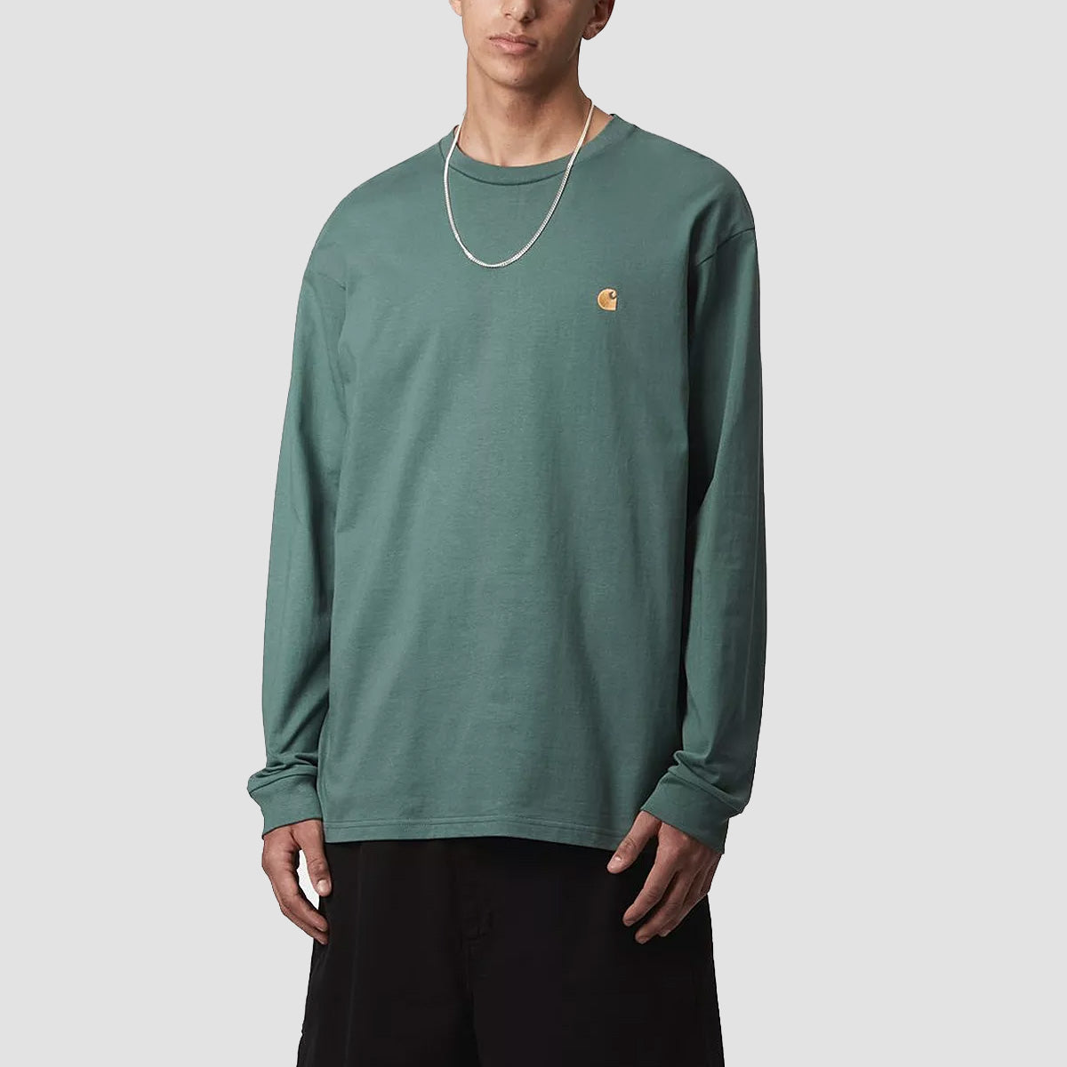 Carhartt WIP Chase Longsleeve T-Shirt Silver Pine/Gold