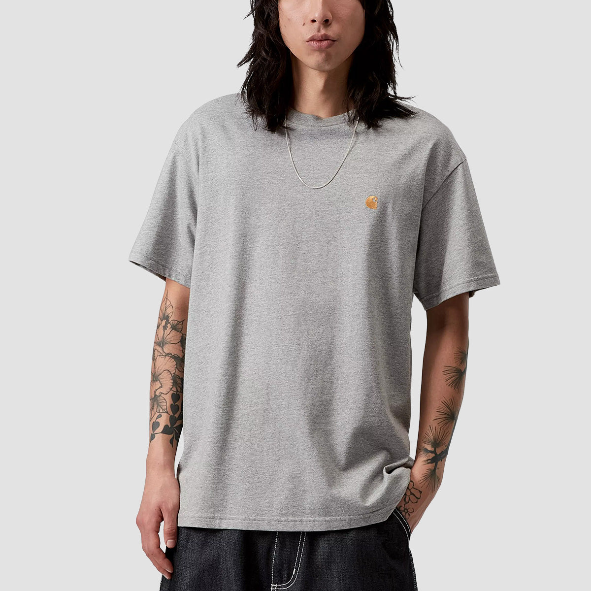 Carhartt WIP Chase T-Shirt Grey Heather/Gold