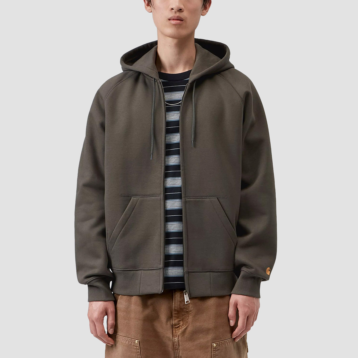 Carhartt WIP Chase Zip Hoodie Shungite/Gold