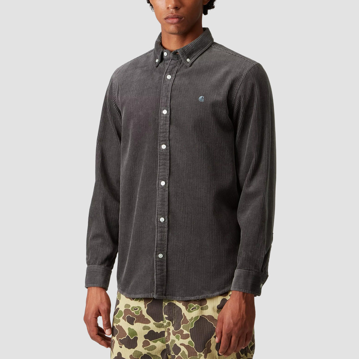 Carhartt WIP Madison Cord Longsleeve Shirt Graphite/Graphite