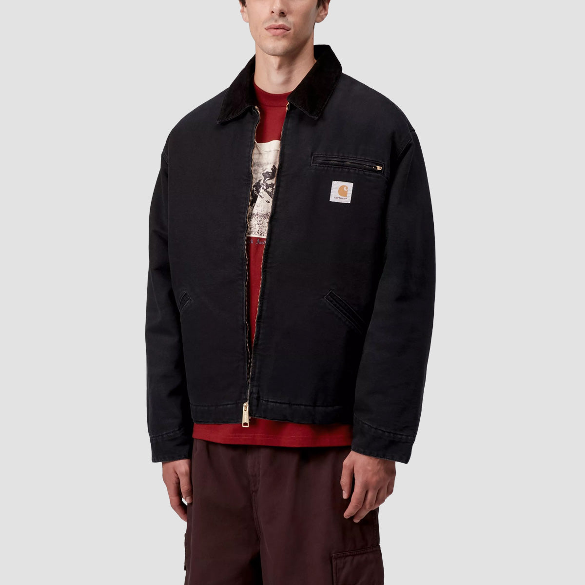 Carhartt WIP OG Detroit Jacket Black/Black Stone Canvas