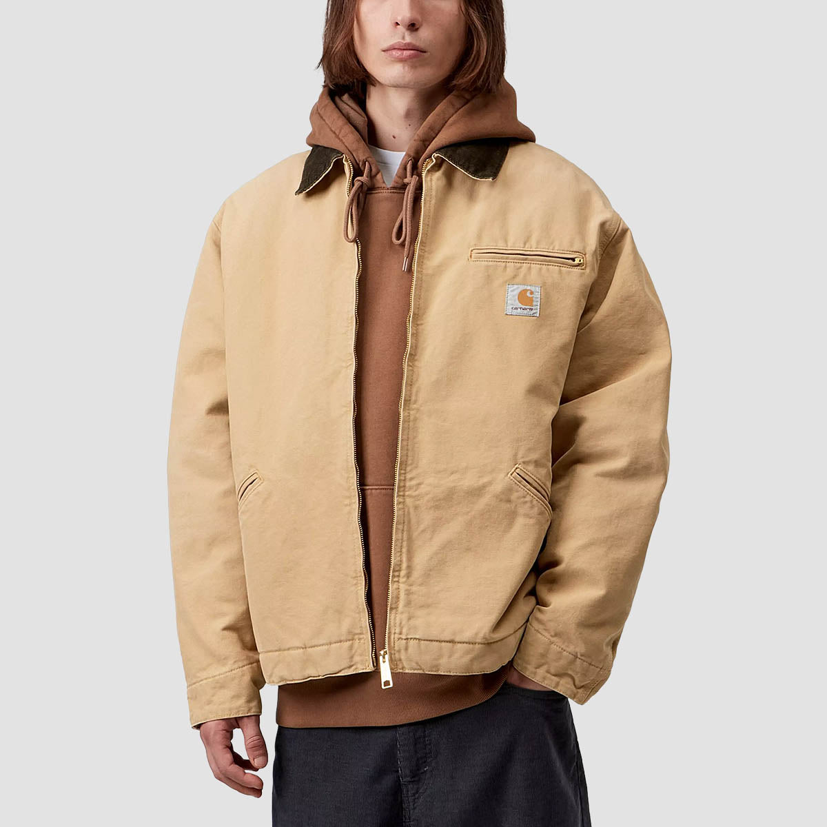 Carhartt WIP OG Detroit Jacket WIP Dusty H/Tobacco Stone Canvas