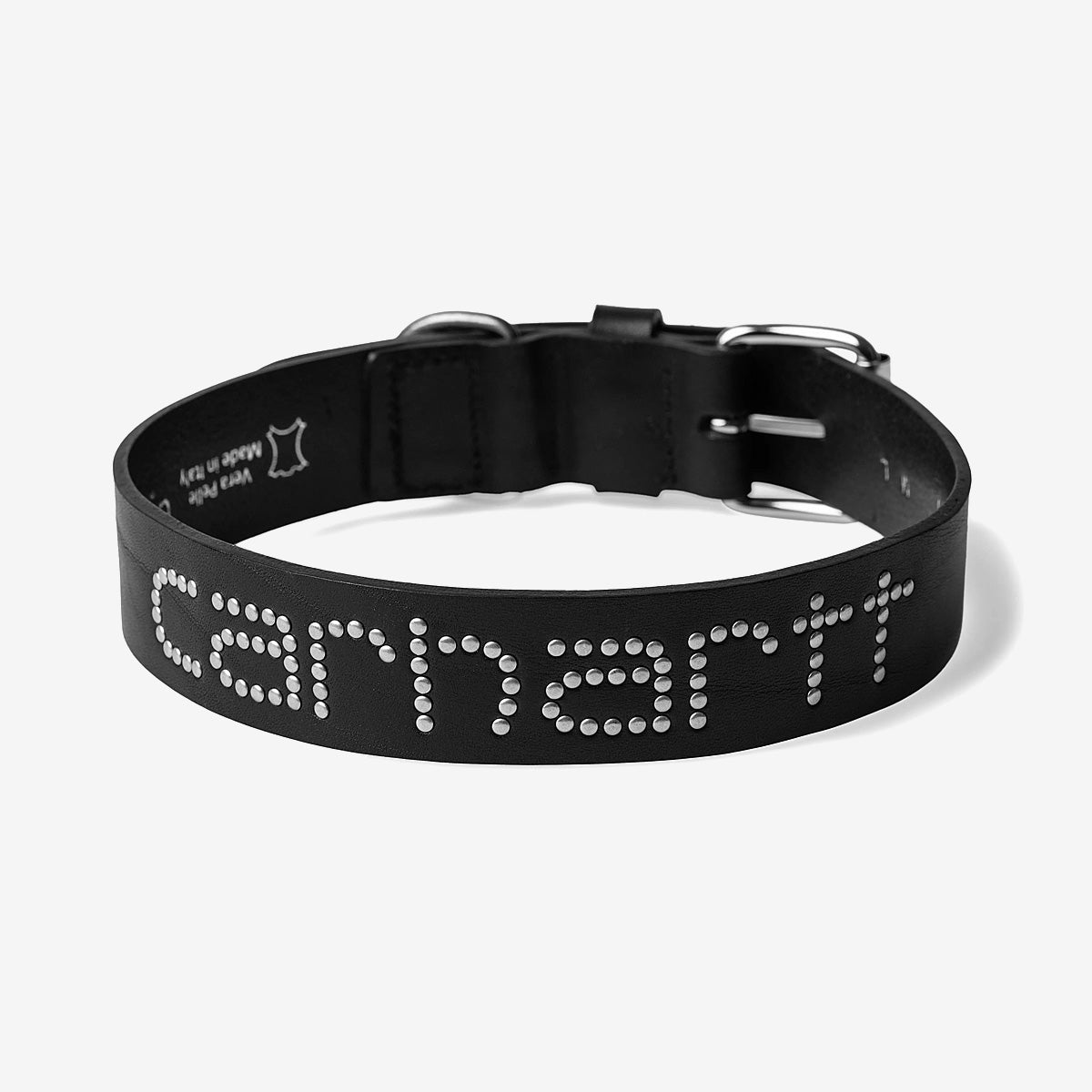 Carhartt WIP Script Studs Medium/Large Leather Dog Collar Black