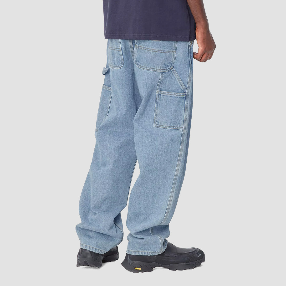 Carhartt WIP Single Knee Relaxed Straight Fit Jeans Blue Stone Bleache