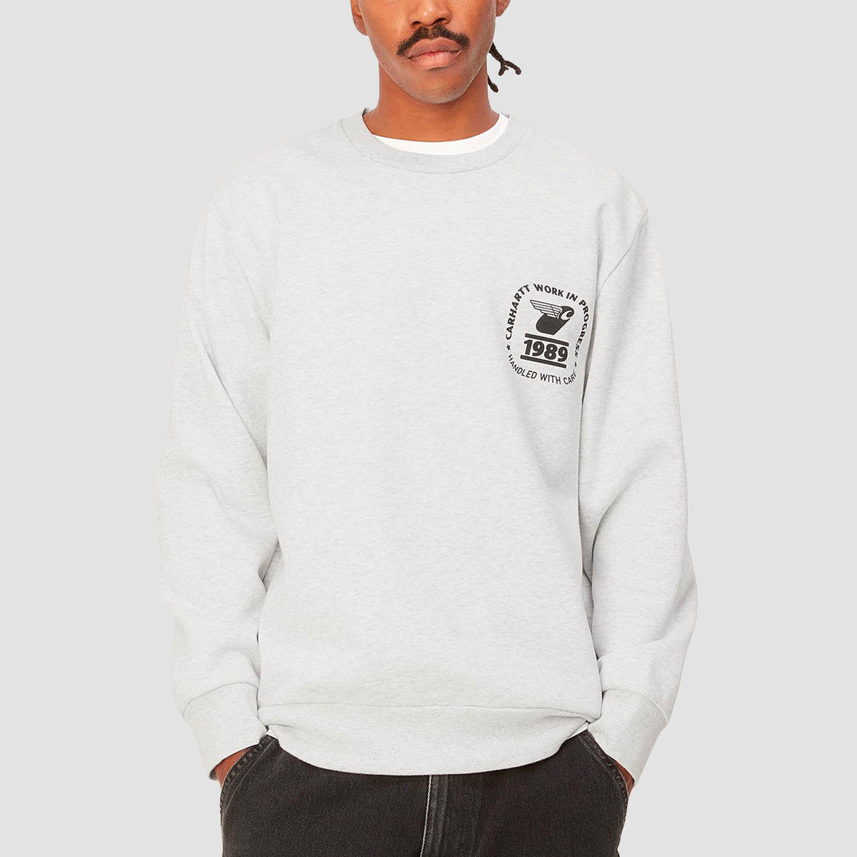 Carhartt WIP Stamp State Crew Sweat Ash Heather/Black