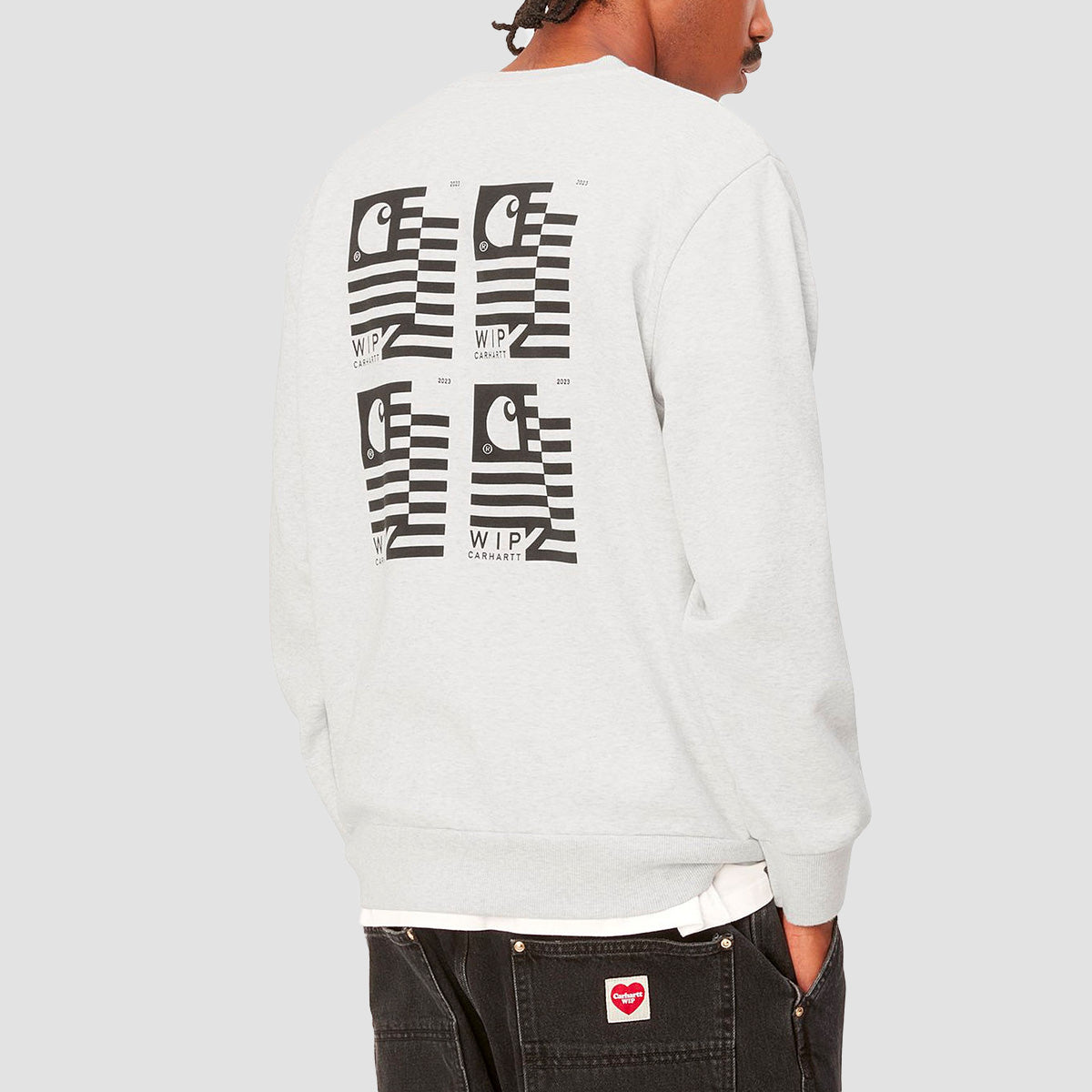 Carhartt WIP Stamp State Crew Sweat Ash Heather/Black