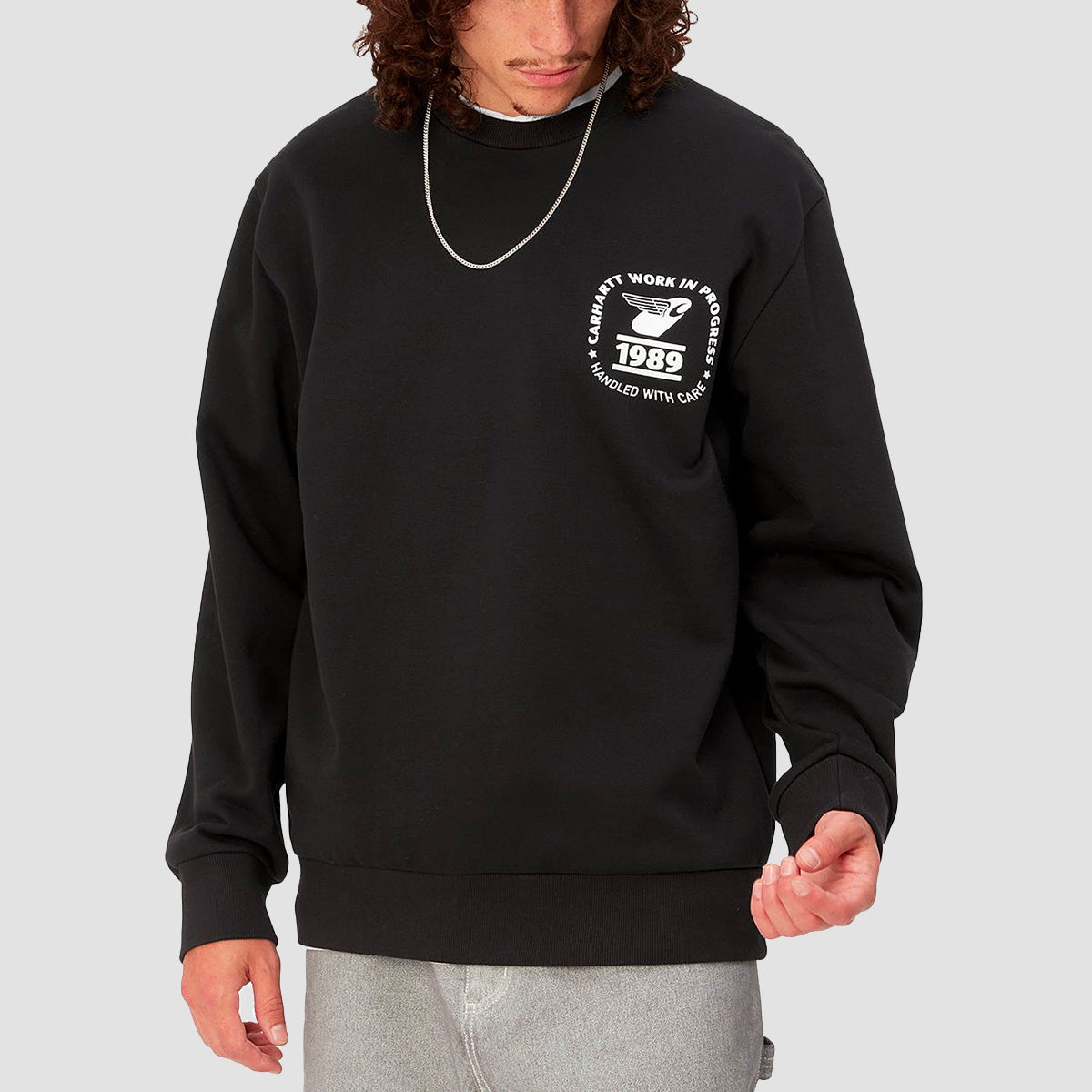 Carhartt WIP Stamp State Crew Sweat Black/White