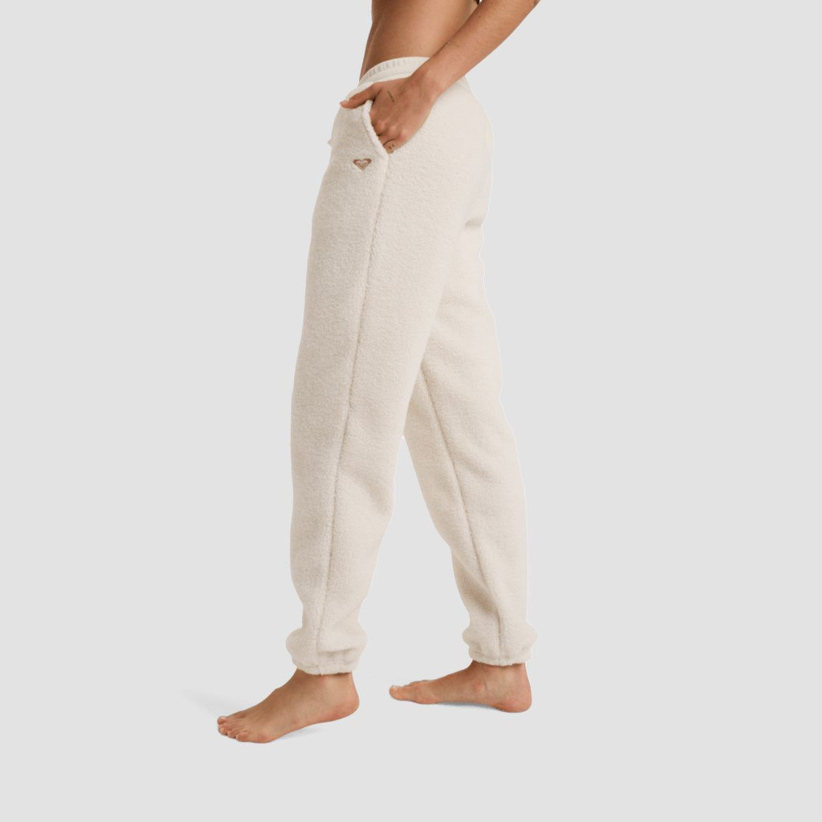 Roxy Waves Of Warmth Sherpa Sweatpants Whisper White - Womens