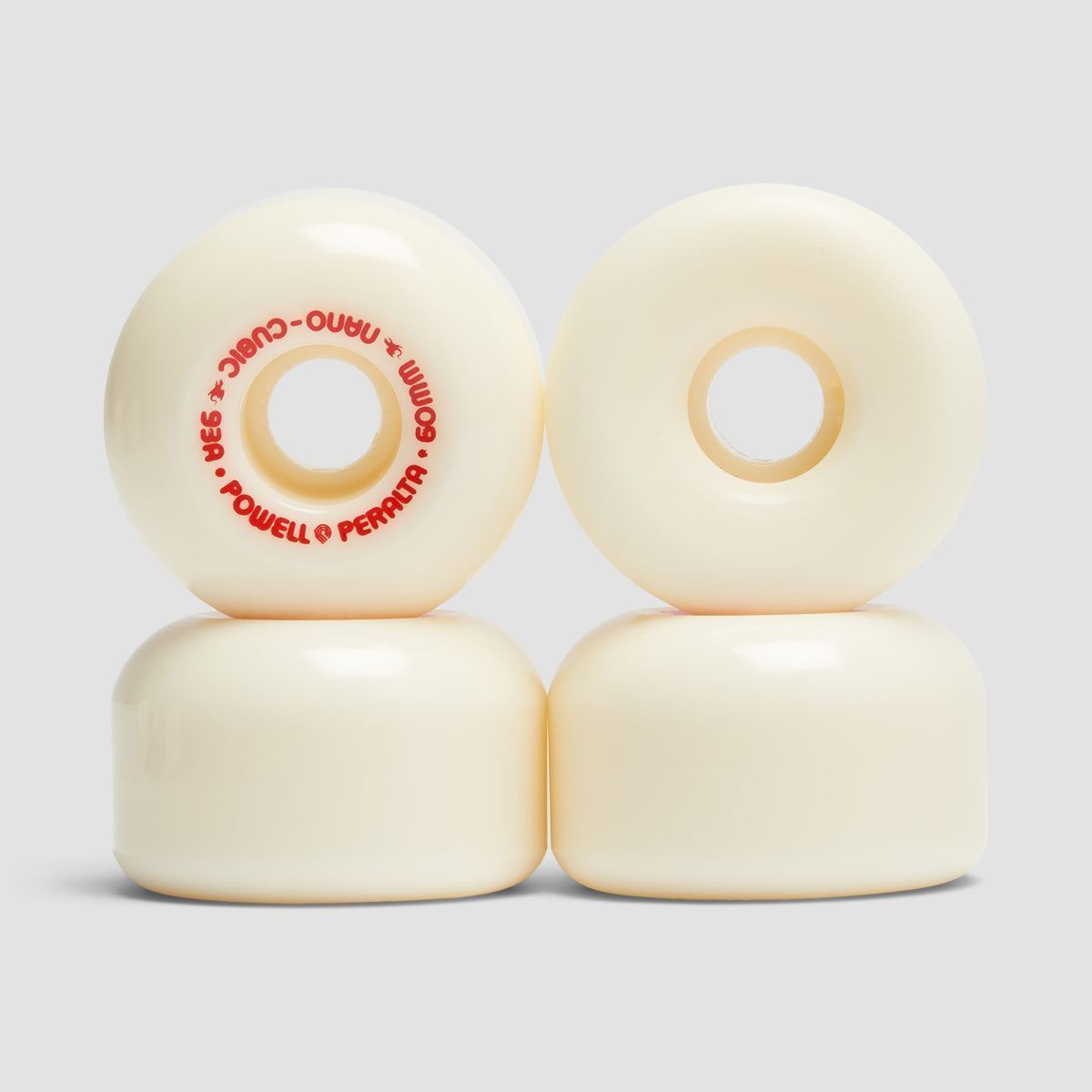 Powell Peralta Dragon Formula Nano Cubic 93A A1 Skateboard Wheels Off White/Red 60x38mm