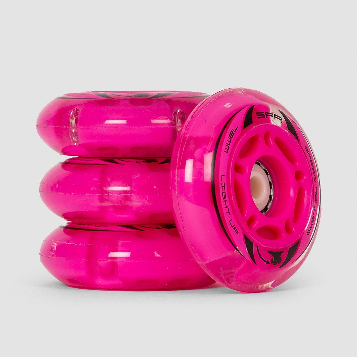 SFR Light Up Inline Wheels Pink 72mm