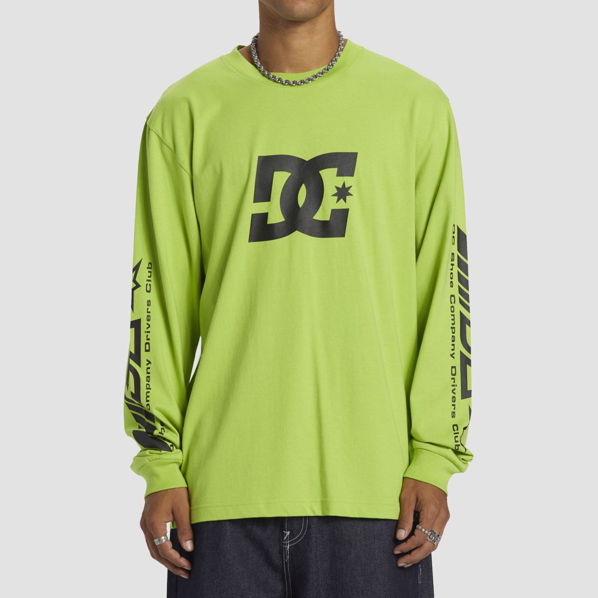 DC Drivers Club Longsleeve T Shirt Lime Green