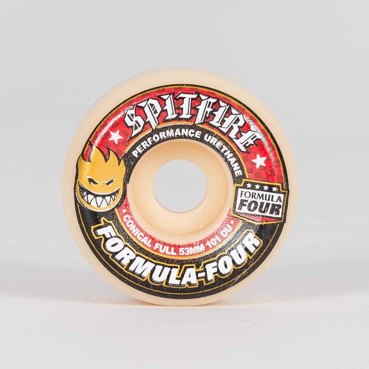 Spitfire Formula Four Conical Full 101DU Skateboard Wheels Natural/Red 53mm