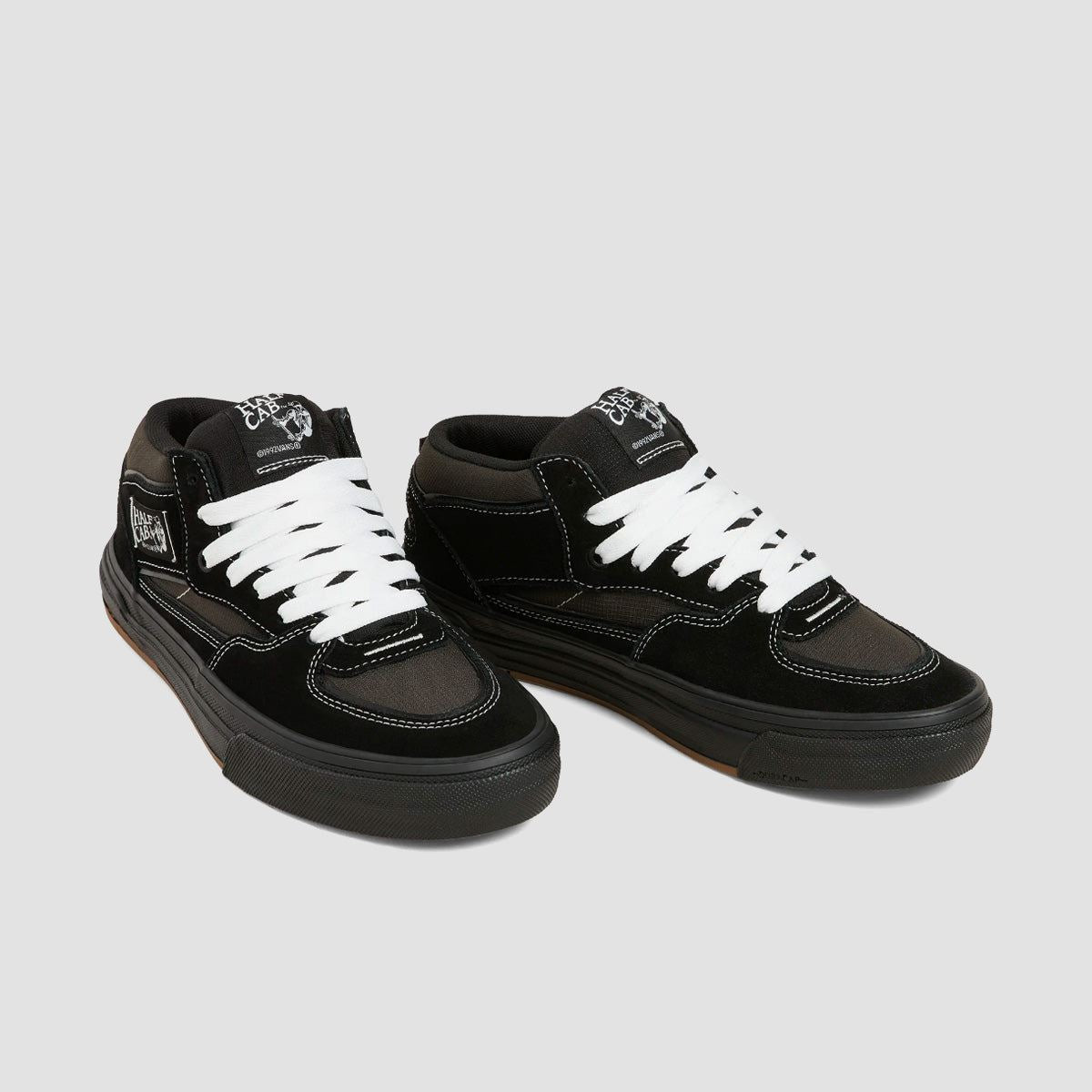 Vans Skate Half Cab WaffleCup Mid Top Shoes - Black/Asphalt