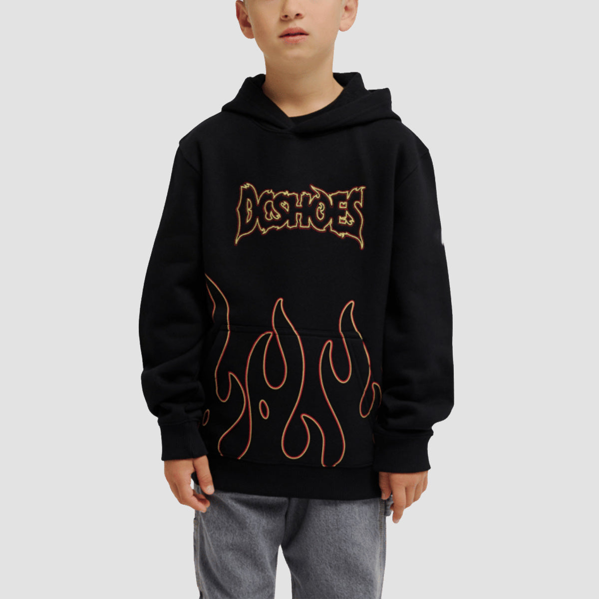 DC Burning Pullover Hoodie Black - Kids