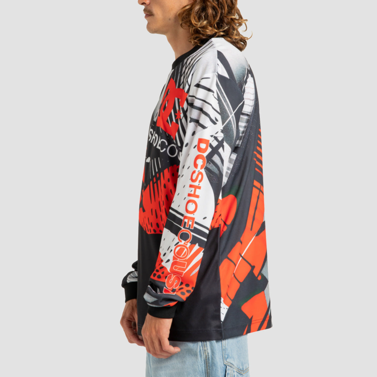 DC Burnout Longsleeve Moto T-Shirt Orange Popsicle