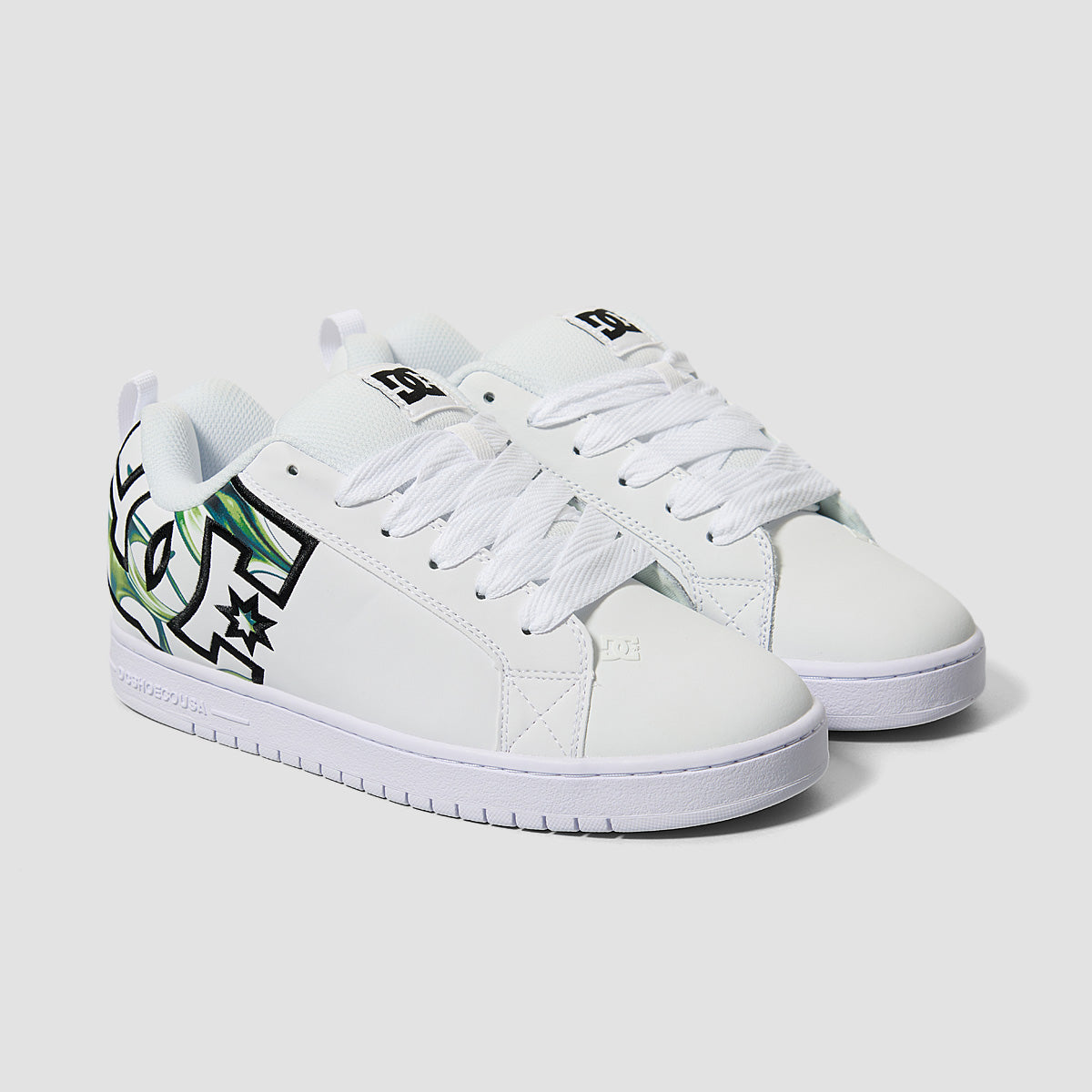 DC Court Graffik Shoes - Liquid Fuego White