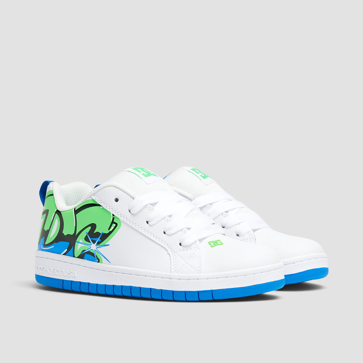 DC Court Graffik Shoes - White/Graffiti Print - Kids