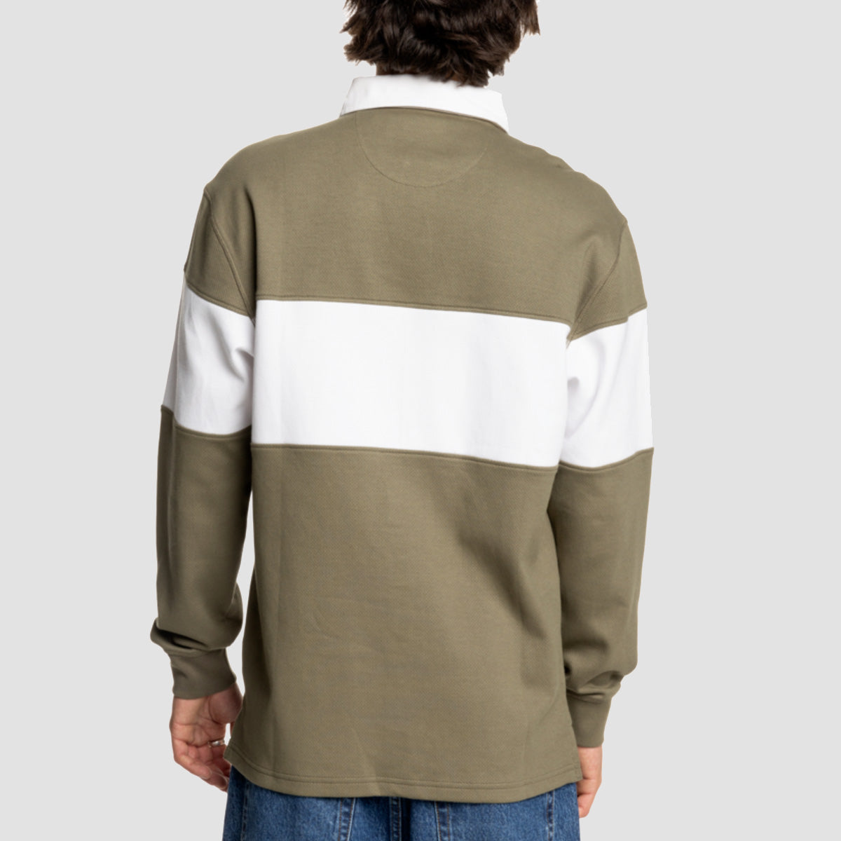DC Half Time Longsleeve Rugby Polo Shirt Vetiver