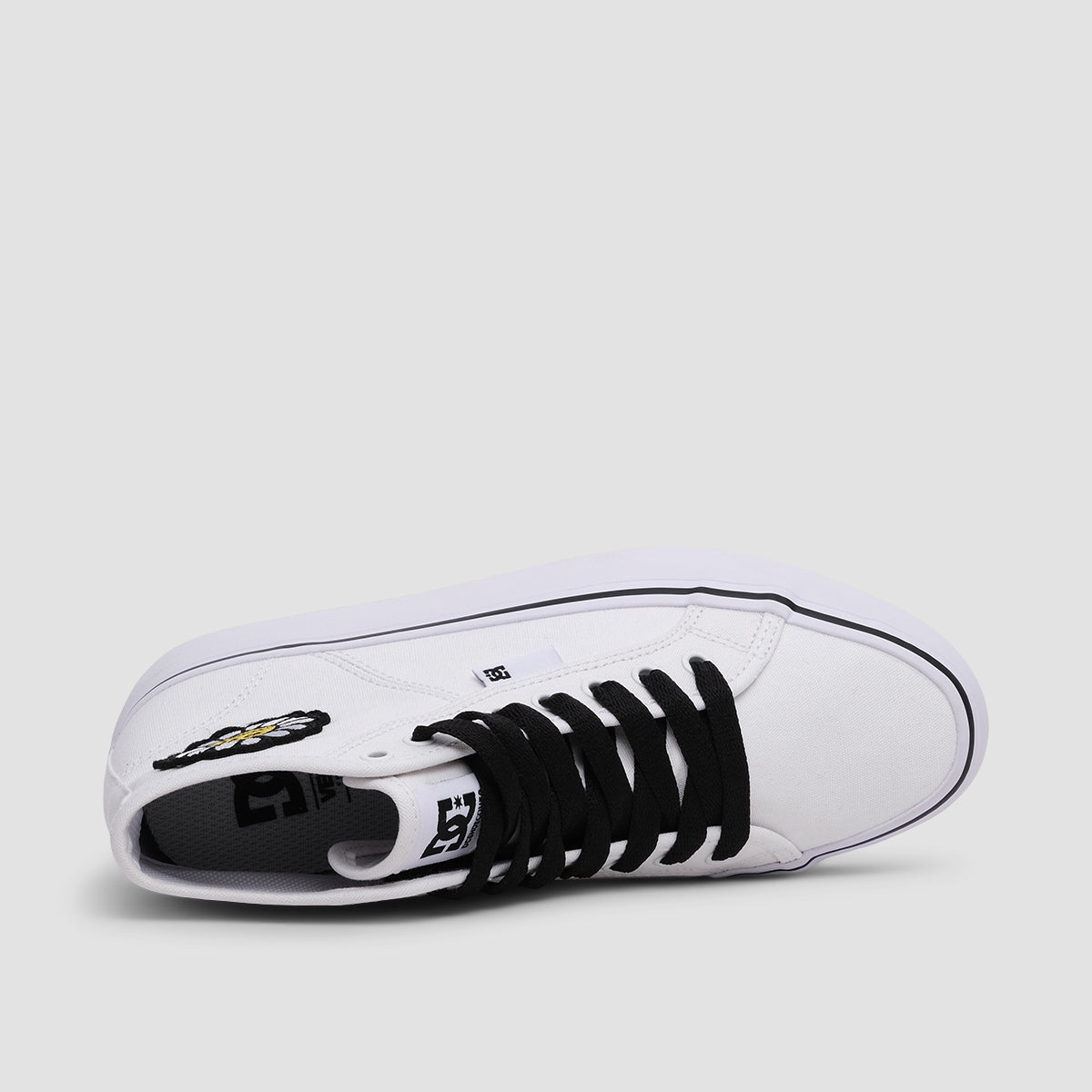 DC Manual Hi Platform Shoes - White/Black/Flower - Womens