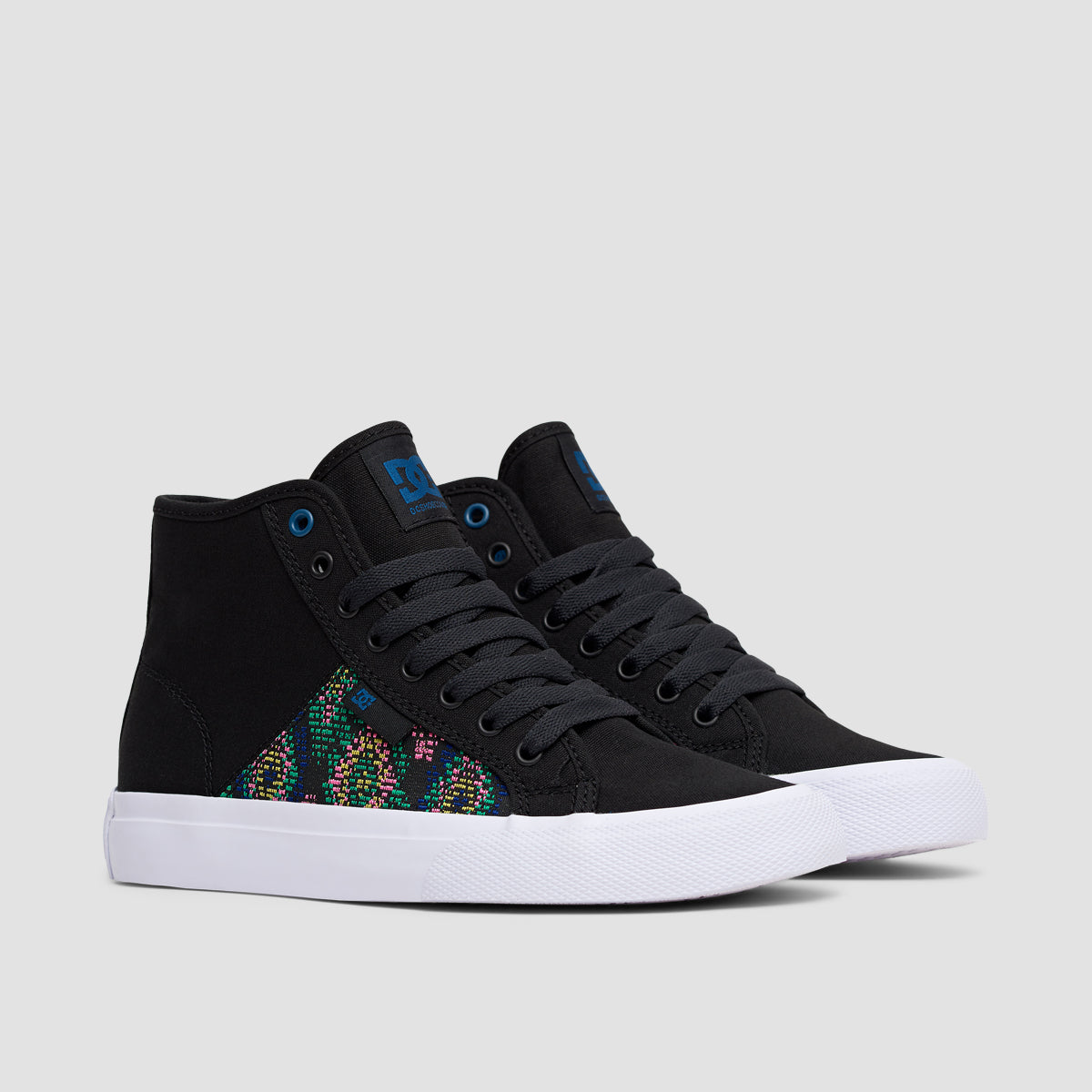 DC Manual Hi TX LE Shoes - Blue Plaid - Womens