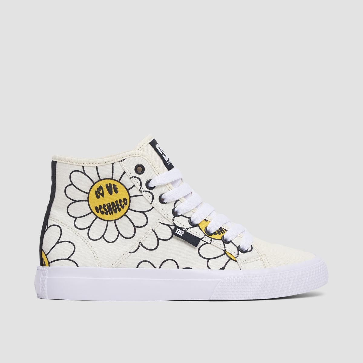 DC Manual Hi TXSE Shoes - White/Black/Flower - Womens