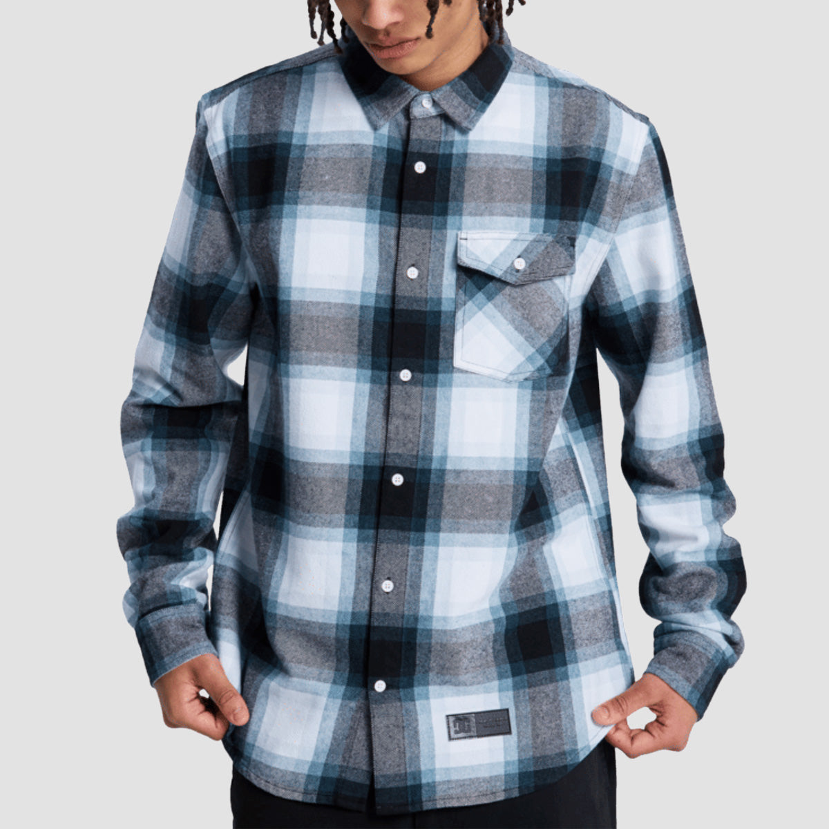 DC Marshal Flannel Longsleeve Shirt Storm Blue