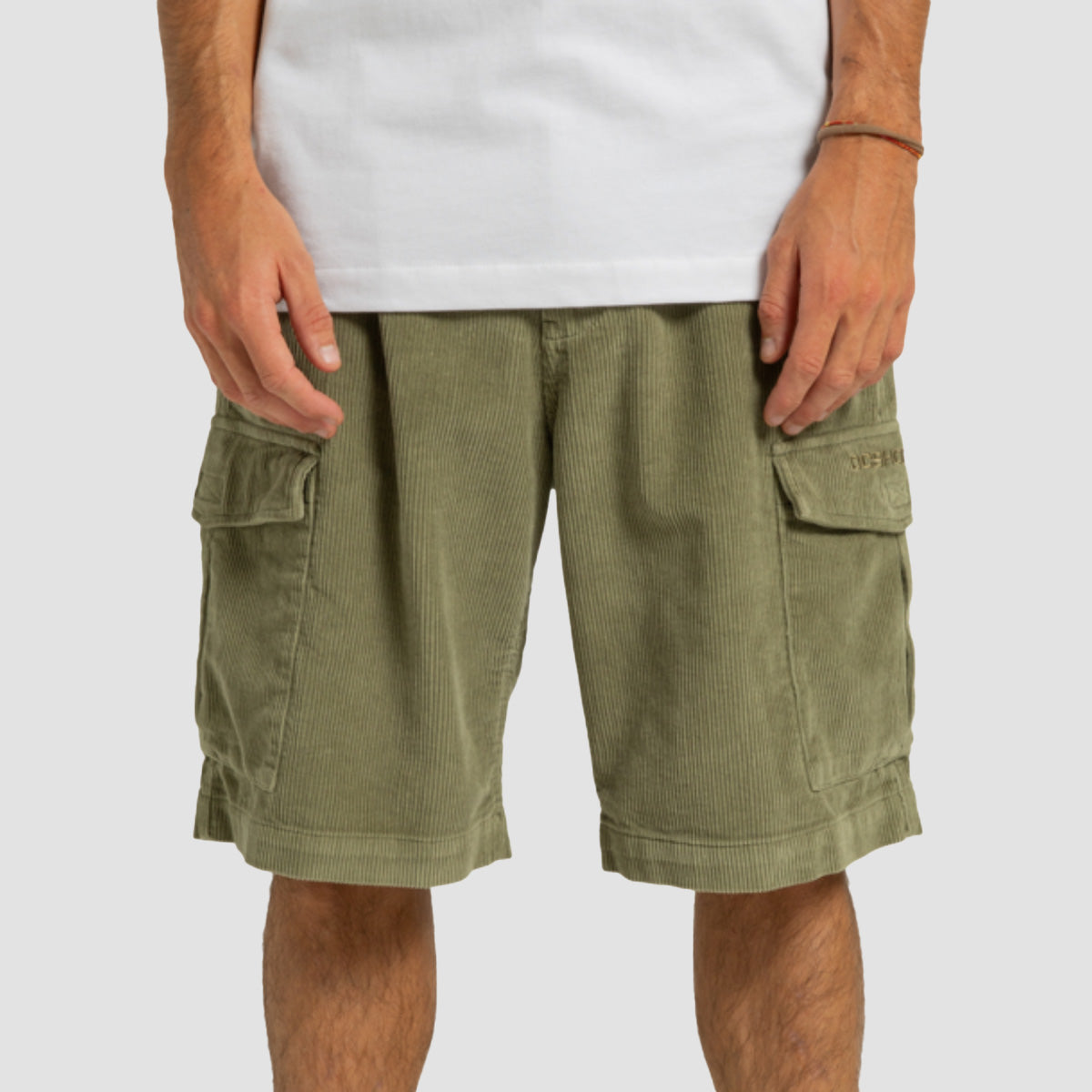 DC Pipeline Corduroy Cargo Shorts Deep Lichen Green