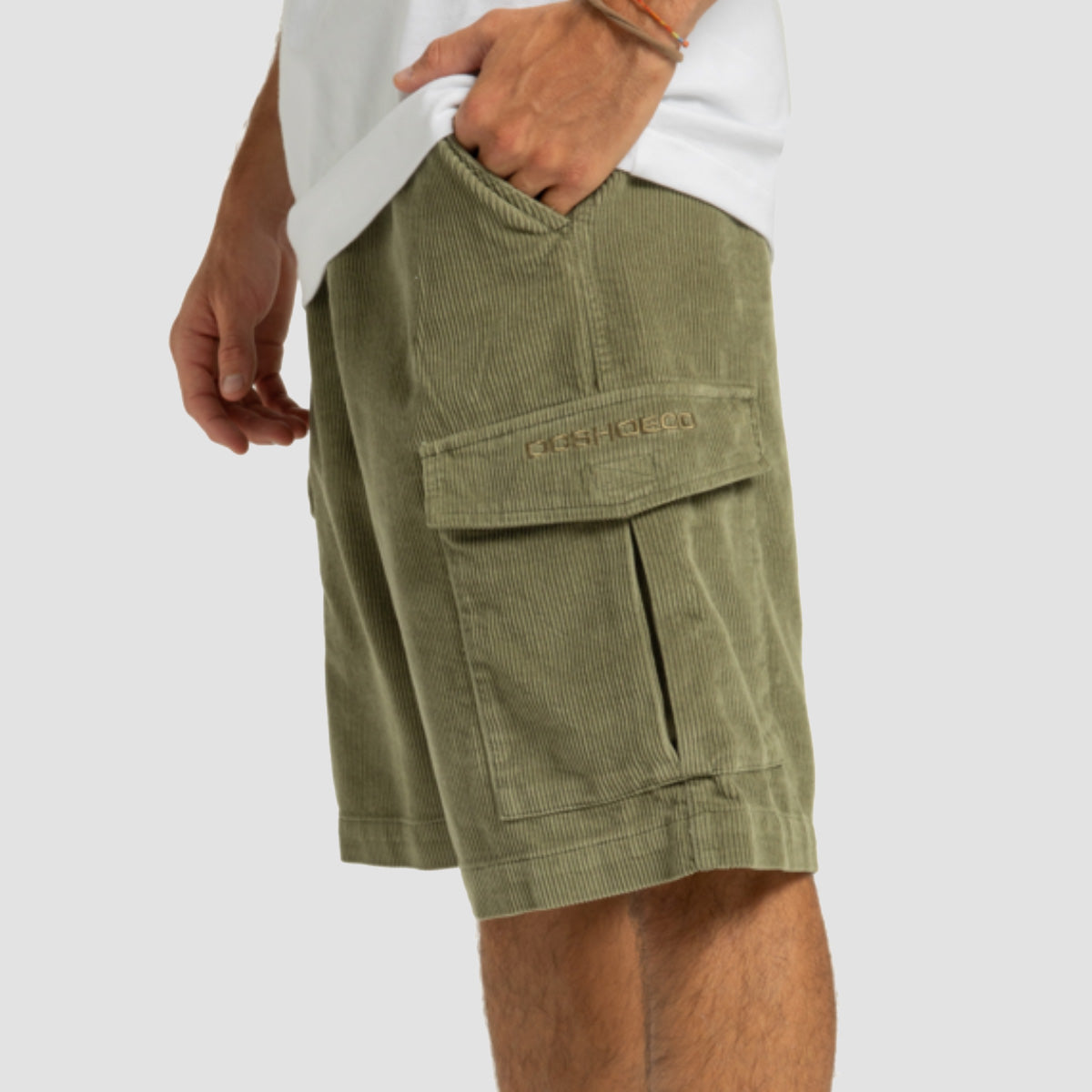 DC Pipeline Corduroy Cargo Shorts Deep Lichen Green