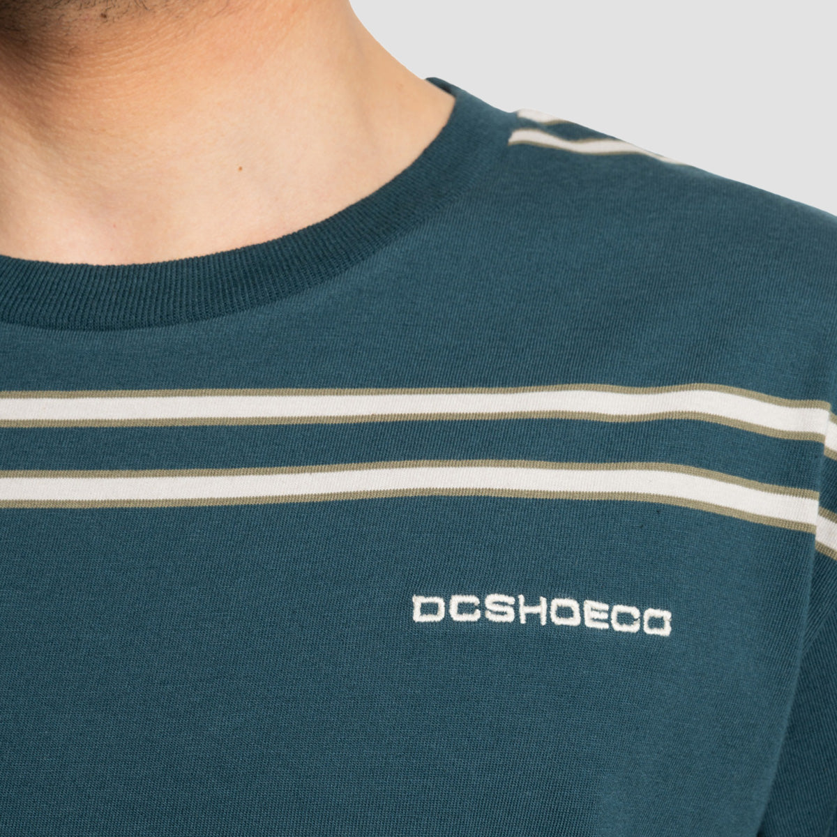 DC Portside T-Shirt Deep Teal Stripe