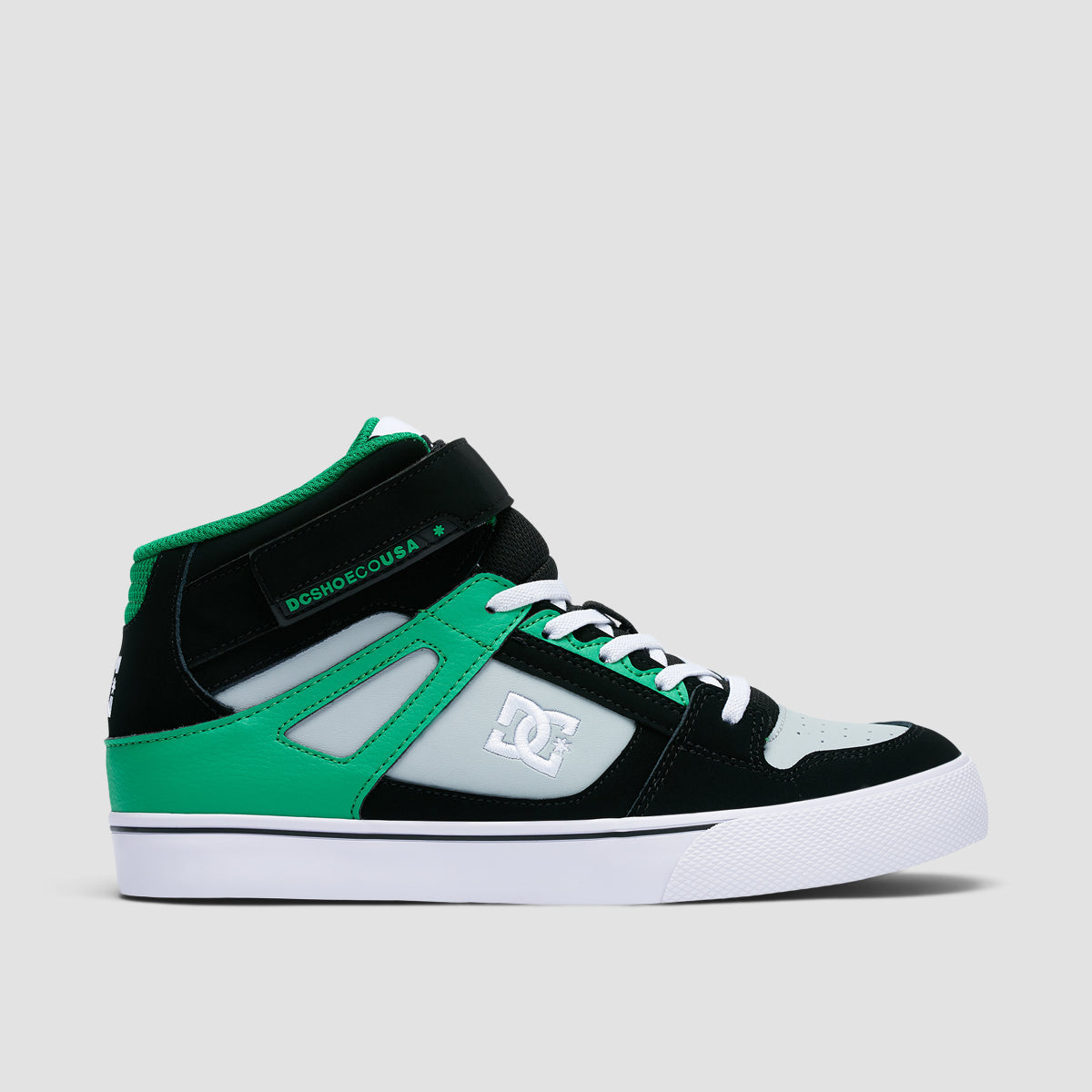 DC Kids' Pure High-Top EV Skate Shoe - Elastic Bungee Lacing, Vulcanized Sole, Breathable For Boys & Girls