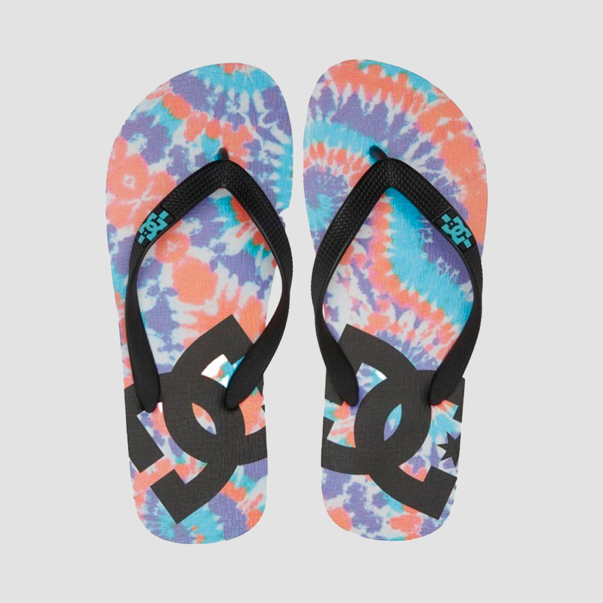 DC Spray Flip Flops Primary Tie Dye