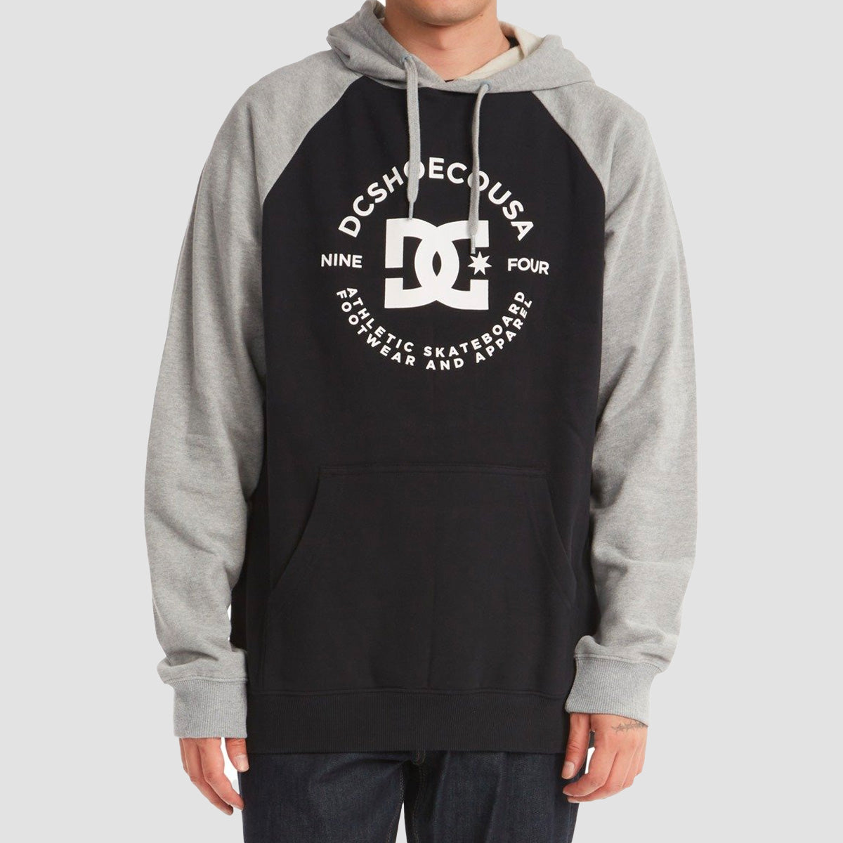 DC Star Pilot Raglan Pullover Hoodie Black/Grey Heather