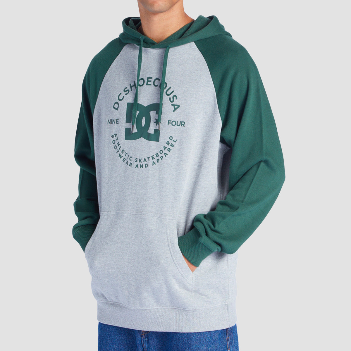 DC Star Pilot Raglan Pullover Hoodie Heather Grey/Sycamore