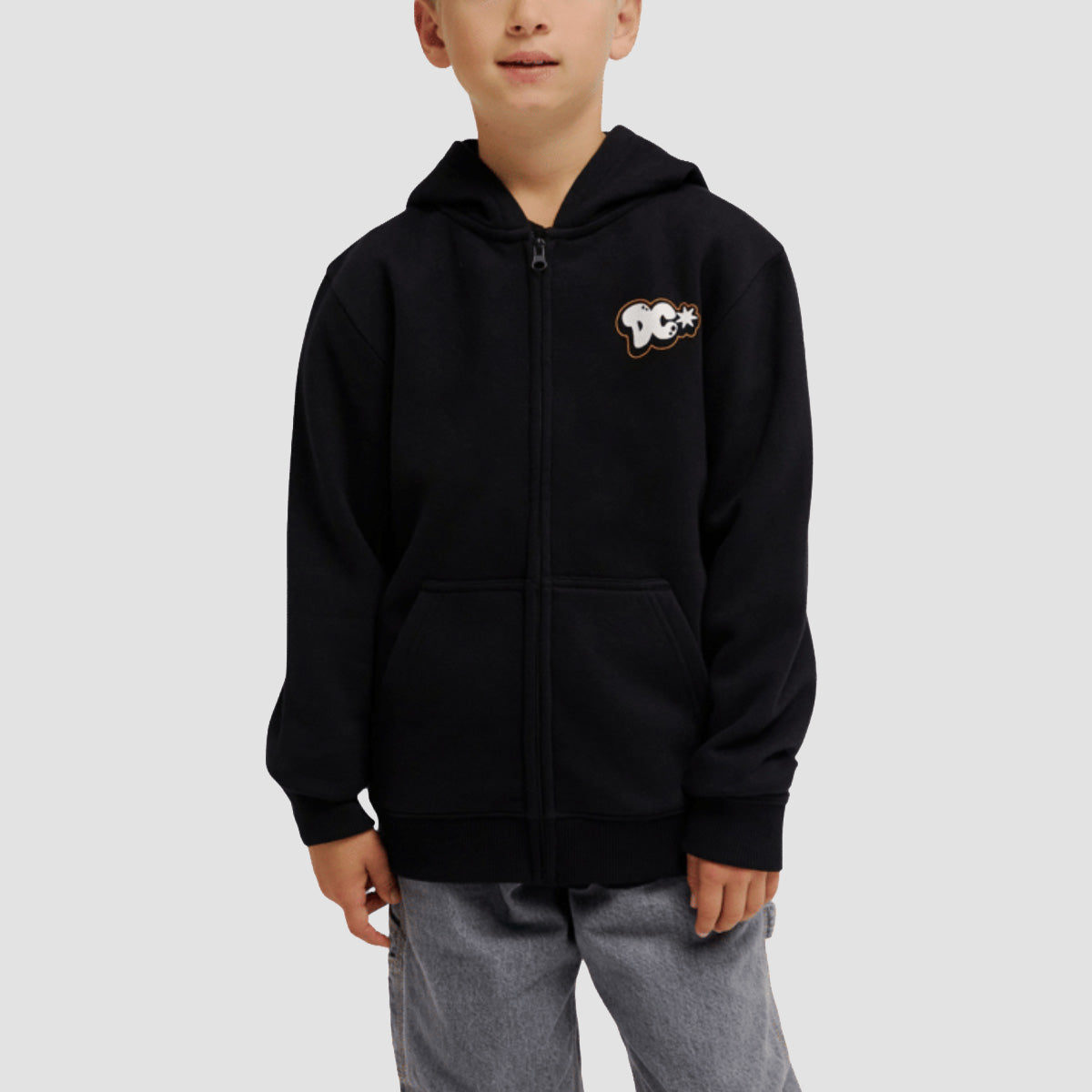 DC Throw Up Zip Hoodie Black - Kids