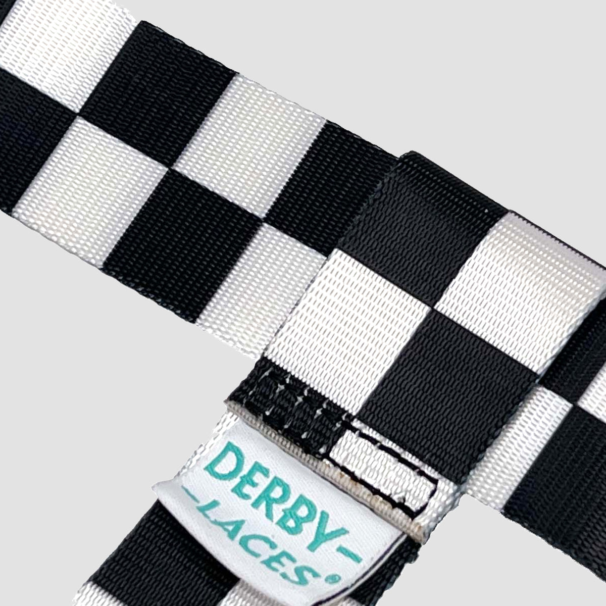 Derby Laces Skate Strap - Gear Leash Checkered Black/White 198cm