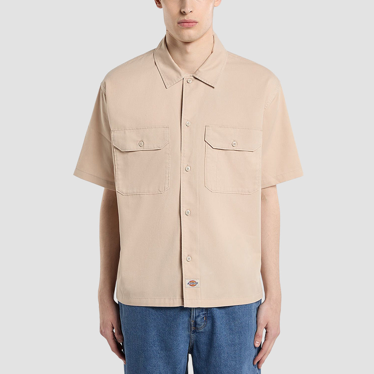 Dickies 247 Garment Dyed Short Sleeve Work Shirt Stone