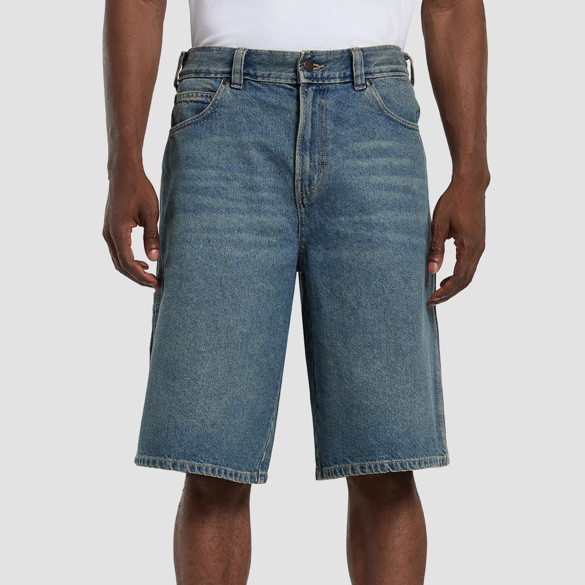 Dickies 958 13" Loose Denim Shorts Khaki Tinted Blue