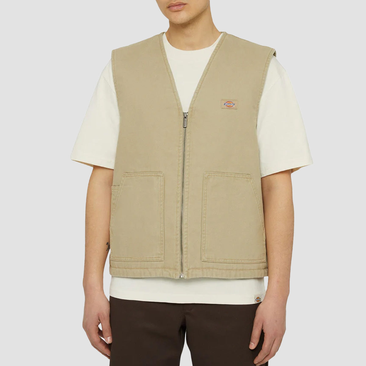 Dickies Duck Canvas Summer Vest Jacket SW Desert Sand