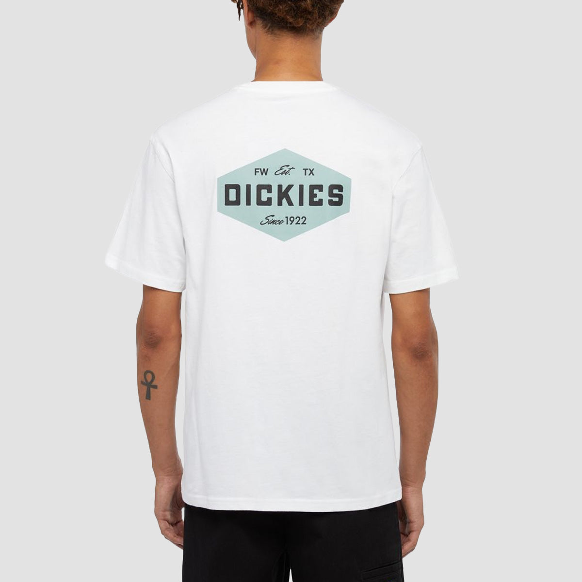 Dickies Womens Cotton Logo T Shirt White Size Large main image 1