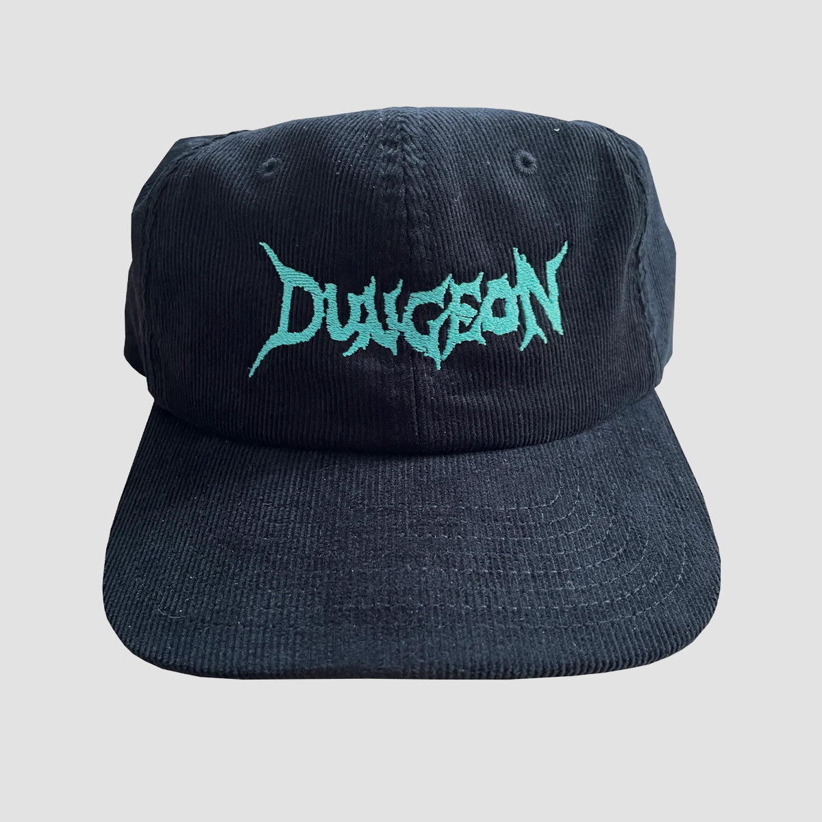 Dungeon Logo Cord Cap Embroidered Black/Aqua