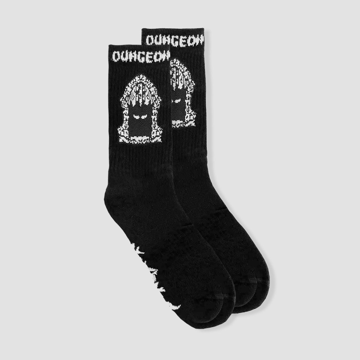 Dungeon Portcullis Woven Socks Black