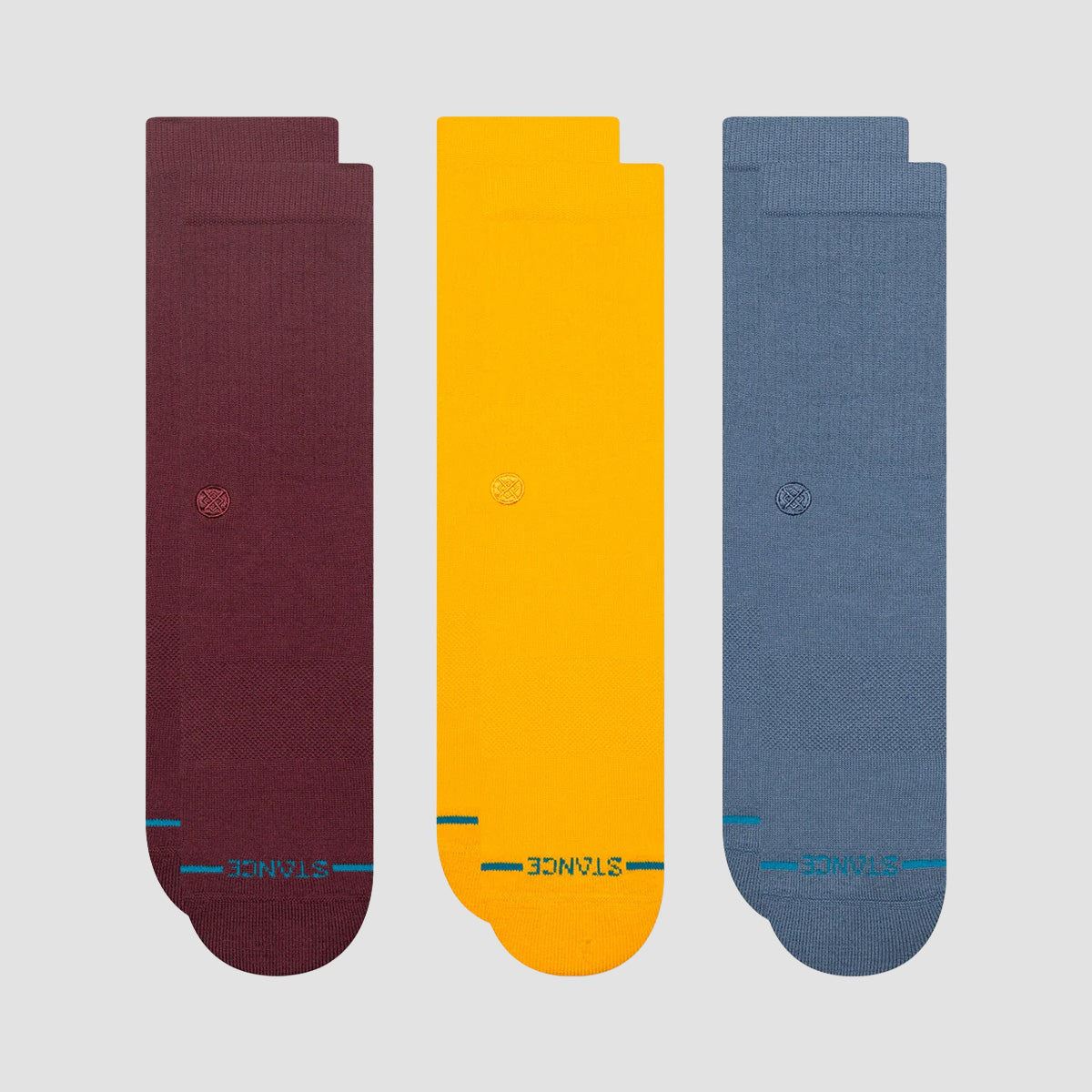 Stance Icon Crew Socks 3 Pack Wine