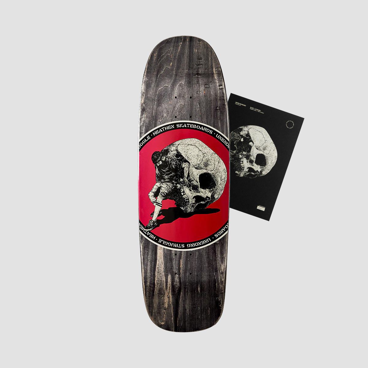 Heathen Sisyphus on Bigger Loader Skateboard Deck - 9.825"