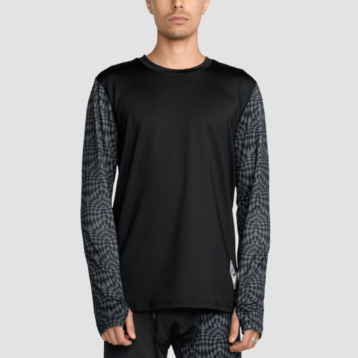 Volcom M V-Science Base Layer Longsleeve Crew T-Shirt Black/Charcoal