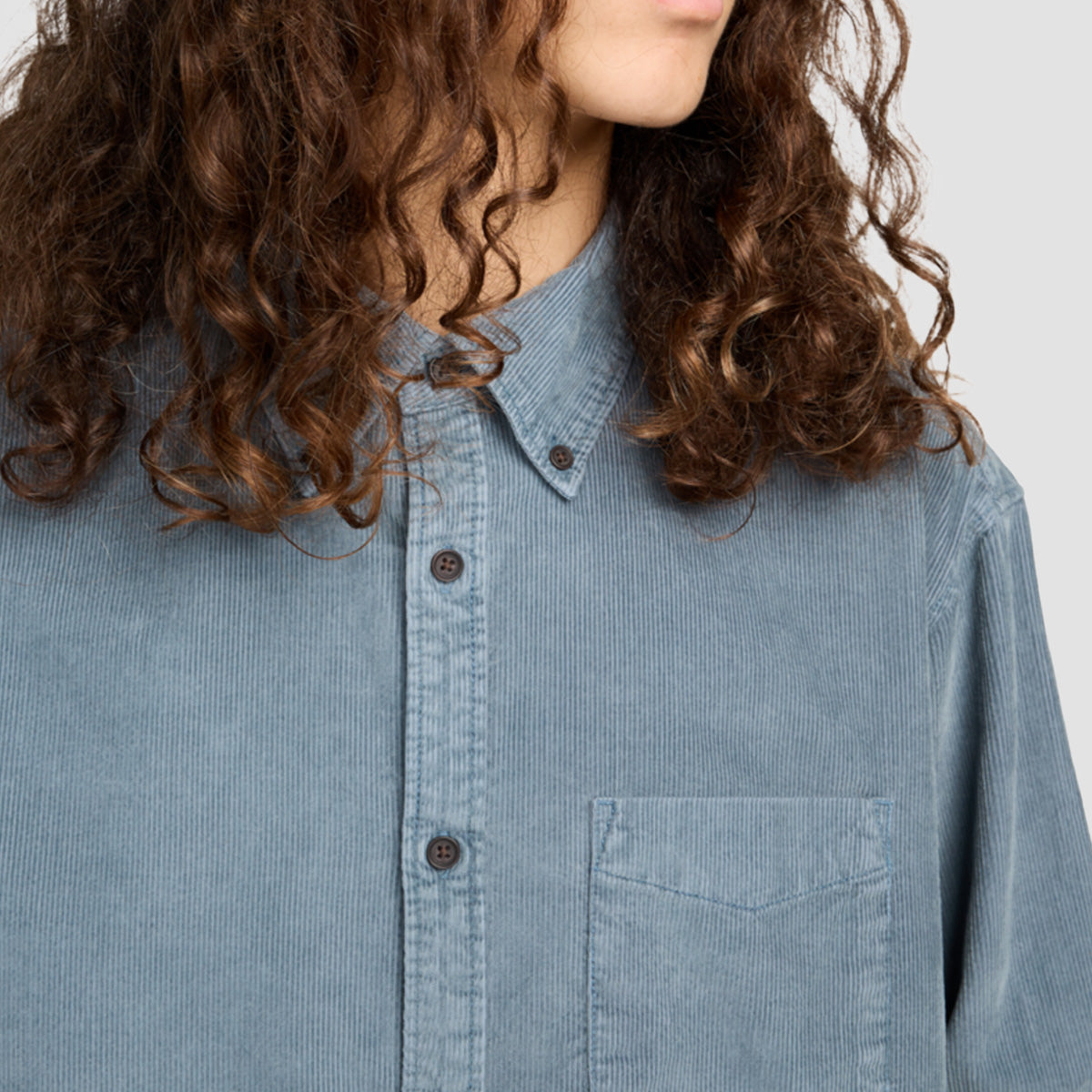 Element Button Down Corduroy Longsleeve Shirt Blue Mirage