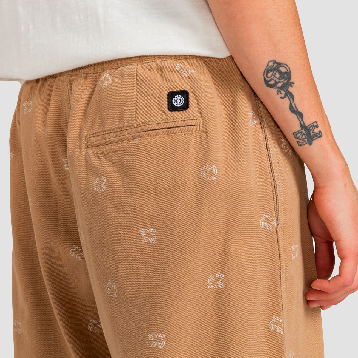 Element Chillin Twill Elasticated Pants Birds Ditsy